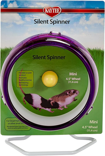 Kaytee Silent Spinner Wheel For Pet Mice and Dwarf Hamsters, Mini 4.5 Inch