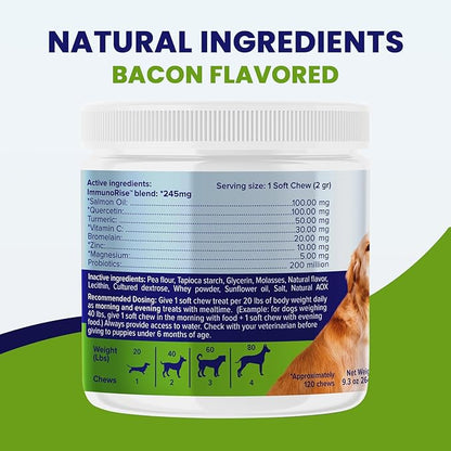 Allergy CZN - Itch and Allergy Chew for Dogs, Seasonal Allergies Anti Itch Dog Chewables with ImmunoRise Blend, 3 oz/120 Count