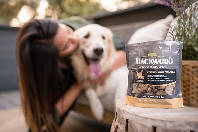 Blackwood Oven Baked Dog Treats, Chicken with Parmesan, 8 Ounce Pouch, Training Treats for All Life Stages and Breed Sizes