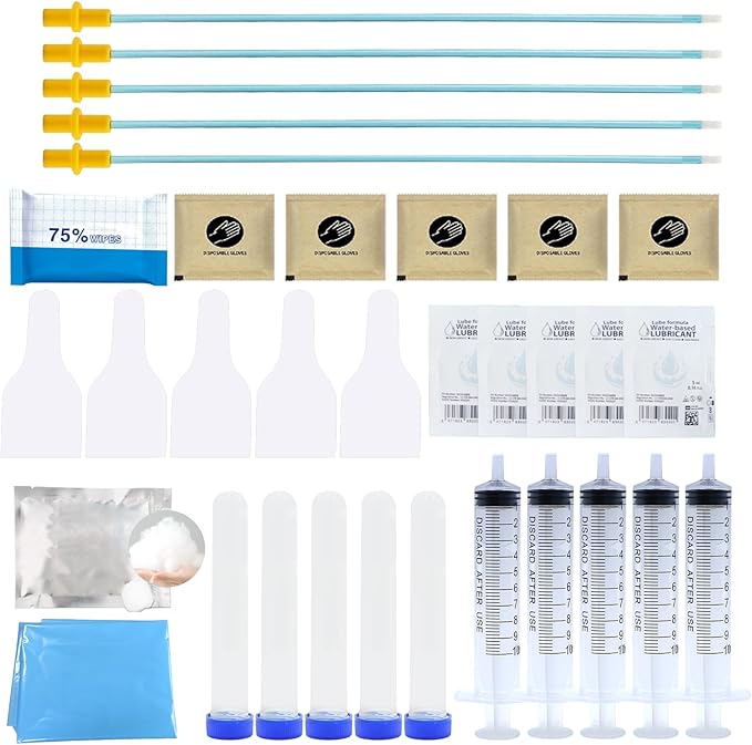 REDDOUDOU 5 Set AI Artificially Inseminate Dog Kit, Artificial Breeding Pipette Canine Semen Collection Sleeves Med/Lg AI Breeding Kit,Includes lubricating Jelly