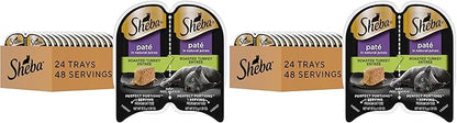 Sheba Perfect Portions Wet Cat Food Pate Roasted Turkey Entree,2.6 oz. Twin-Pack Trays,Cat Food Wet Recipe (,48 Servings),24 Count (Pack of 2)