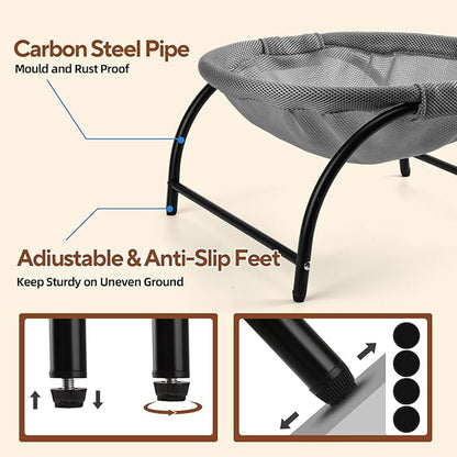 LIFLIX Raised Cat Hammock Bed, Free Standing Cat Cot with Washable Mesh, Pet Bed for for Kittens, 17.1 x 17 x 9.5 inches