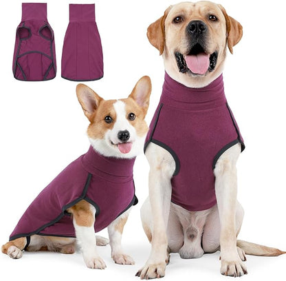 JOHNBOLIN Dog Winter Sweater Vest - Windproof Warm Pullover with High Collar & Leash Hole, Soft Onesie Pajamas for Cold Weather - Pet Apparel for Small/Medium/Large Dogs Indoor/Outdoor Hiking Sleep