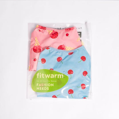 Fitwarm 2 Pack Ice Cream & Cherry UPF 50+ UV Sun Protection Dog Shirt, Lightweight Cooling Vest, Quick Dry Summer Clothes for Small Dogs Girl, Pet Outfit, Pink, Light Sky Blue, Small