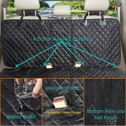 ANOSOSPECIAL Dog Car Seat Cover for Back Seat Cover for Kids, Waterproof X Large Rear Seat Protector for Pet Auto SUV Truck (XL, Black)