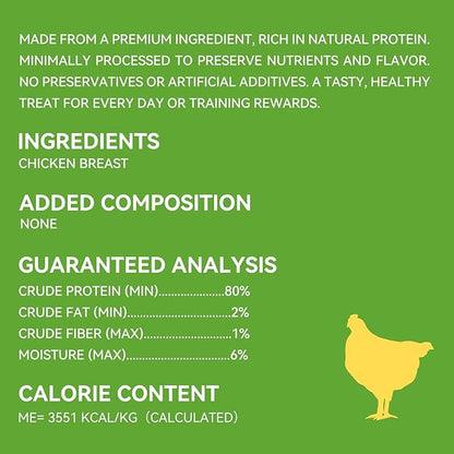OPET Freeze Dried Chicken Breast Cat Treats for Cats & Dogs，Single Ingredient Grain Free High Protein Pet Food，Healthy Training Snacks (Chicken Breast, 1.48 Ounce)