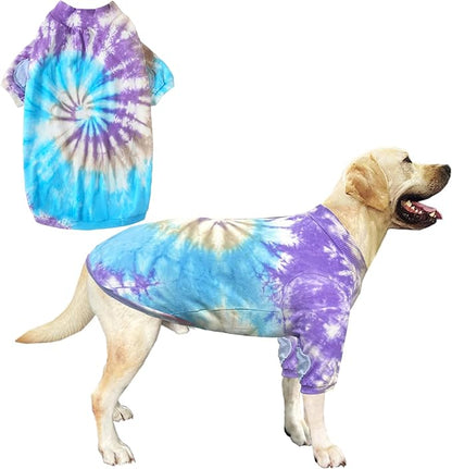 Dog Cotton Colorful Purple T-Shirts Soft and Stretchy Dog Shirt Pajamas Pets Clothes for Extra Large Dogs(2XL Purple)