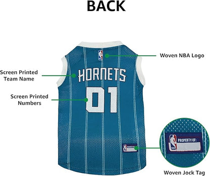 Pets First NBA Charlotte Hornets Dog Jersey, X-Small- Tank Top Basketball Pet Jersey