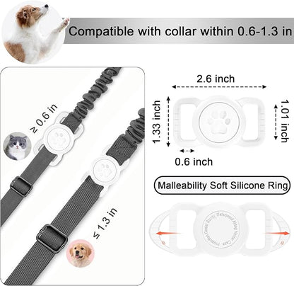 SANKALA Waterproof Airtag Holder for Dog Collar, White | Lightweight & Durable Silicone, For Apple AirTag, Reinforced Anti-Lost, Signal Friendly, for Apple AirTag(Gen 1 & 2)