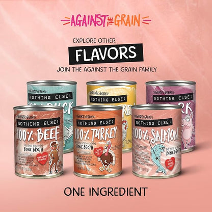 Evanger's Against The Grain Nothing Else! 100% Salmon Dog Food – 12 Count, 11 oz Each – Single-Ingredient Meatball Texture in Natural Broth – Wet Dog Food – Grain & Gluten Free