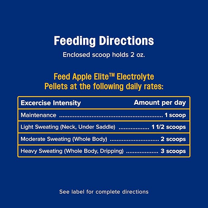 Farnam Apple Elite Electrolyte Supplement for Horses, Replaces Vital Minerals, for Hydration, No Added Sugar, Horse Supplements with Sodium, Potassium, Calcium & Magnesium, 7.5 lb, 40 Day Supply
