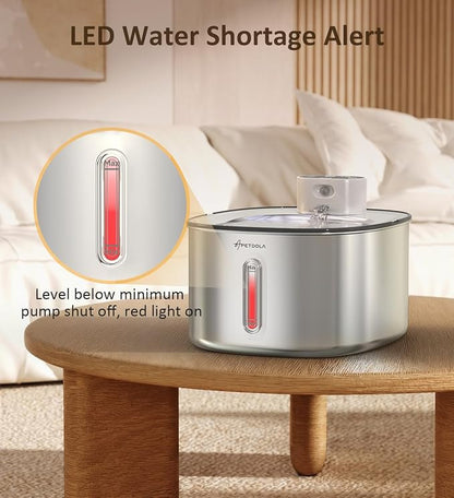 Cat Water Fountain Stainless Steel, 152fl-oz/4.5L Wireless Cat Fountain,5000mAh Battery Operated Pet Water Fountain for Cats Dogs,Ultra Quiet