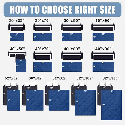 Smiry Waterproof Dog Bed Cover Pet Blanket, Soft Washable Dog Blanket for Furniture Bed Couch Sofa Reversible, Checkered (82"x82", Navy/Blue)