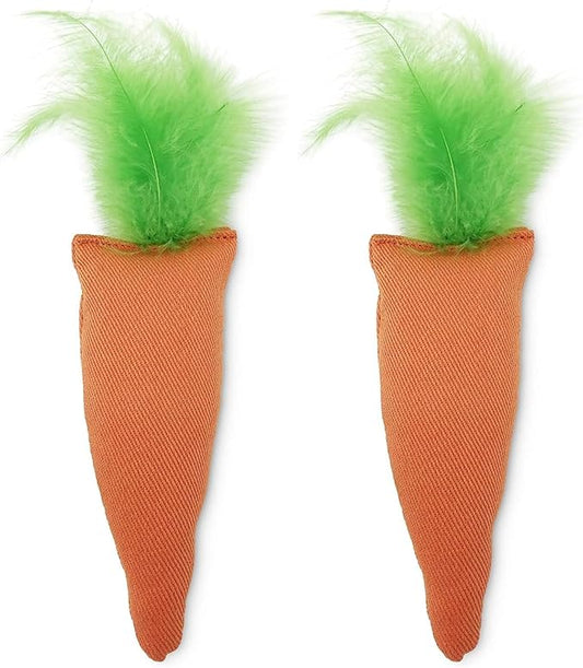 OurPet's 100-Percent North American Catnip Filled Carrot Cat Toy 24 Karat (Pack of 2)