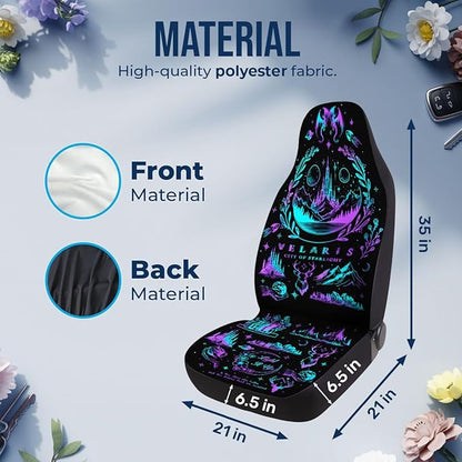 GENANY Acotar Velaris Car Seat Covers Set of 2, Breathable Front Seat Covers for Truck Sedan SUV, Bookish Car Accessories, Bookish Gift for Women Men