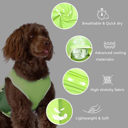 UPF 50+ Sun Protection Shirt, Quick-Dry Soft Clothes for Small Medium Dogs, Breathable Lightweight T-Shirts with Reflective Strips, Sleeveless Dog Vest, Cat Outfit P23ST00502XL