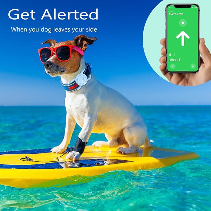 Waterproof Airtag Holder for Dog Collar, Light Blue, 1 Pack | Durable Silicone, Fit Most of Collar Widths, Full Body Covered Anti-Lost Protective, Ease of Installation