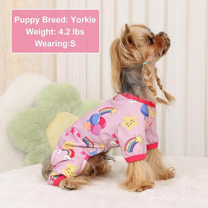 Dog Pajamas for Small Dogs Boy Girl, Dog Clothes Tiny Chihuahua Yorkie Spring Summer Shirt, Cute Puppy Outfit Pjs Jumpsuit Cat Onesie Apparel Pet Clothes