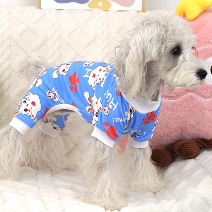XPUDAC Easter Dog Pajamas Soft Stretchy Dog Clothes for Large Dogs Pet Jumpsuit Cat Apparel-3XL