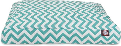 Majestic Pet Chevron Rectangle Dog Bed Washable – Non Slip Comfy Pet Bed – Crate Bed with Removable Washable Cover – Kennel Bed for Sleeping, Polyester Fiber, X-Large, Teal