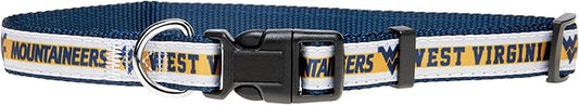 Pets First Collegiate PET Collar New Version West Virginia Mountaineers Dog Collar, Size Medium. Best Sports Team Color for Dogs & Cats. A Shiny & Colorful Dog & Cat Collar Licensed by The NCAA