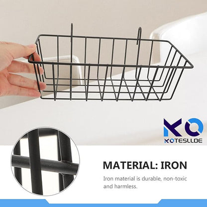 Hay Feeder for Rabbit, Guinea Pig, Bunny, Chinchilla, Heavy-Duty Metal Frame Hay Feeder, Small Animal Basket with Hook Metal Grass Holder Black