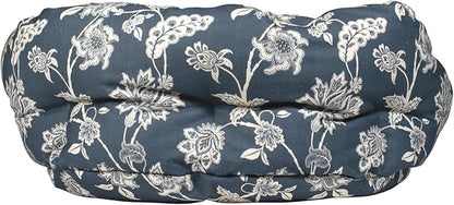 Fringe Studio INDIENNE Coastal Blue 29" W x 24" D x 9" H Medium Round Cuddler 100% Cotton Canvas Exterior, Machine Washable, PetShop Collection (215016)