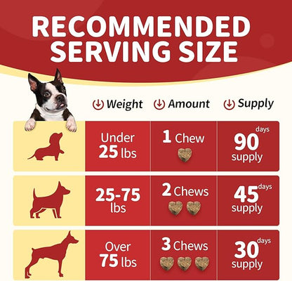 NATURE TARGET Glucosamine for Dogs, Joint Supplement with Chondroitin, MSM, Omega-3, Hemp for Pain Relief, Hip & Joint Chews for Dogs with Calcium for Bone Health, 120 Soft Chews