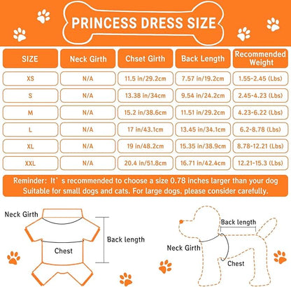 TAPBULL Dog Dresses, Fashionable Pet Dog Clothes, Cute Cat Birthday Dress Outfit (Orange/Red/Yellow/Blue/Pink 5-Pack), XX-Large