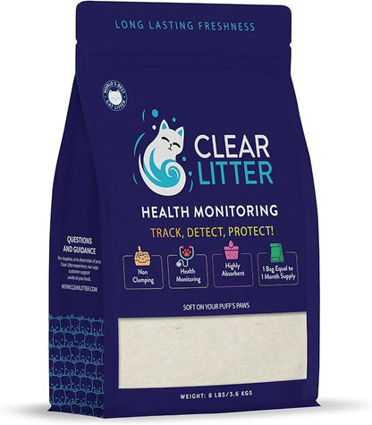 Crystal Cat Litter with Color-Changing Health Monitoring Crystals – 30-Day Odor Control, Low Dust, Non-Clumping, Ultra Absorbent, Safe for Multi-Cat Households, Easy Clean Silica Gel