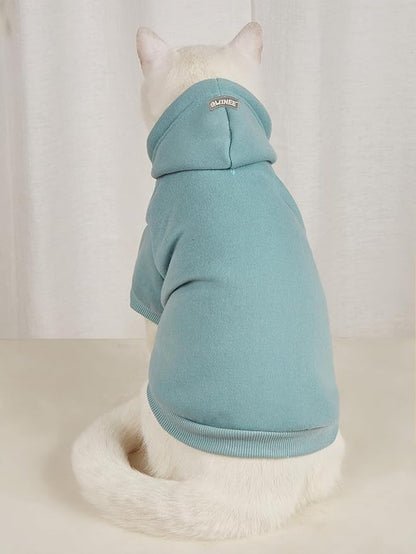 QWINEE Basic Dog Hoodie Sweatshirt Puppy Sweater Warm Cat Costumes Pet Clothes for Chihuahua Puppy Kitten Small Medium Dogs Pink and Green Large