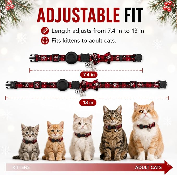 Cat Tracker GPS for Android, Pet GPS Tracker Collar for Cats No Subscription, IP67 Waterproof Cat Collar with Tracker Compatible with Google Find Hub – Replaceable 1-Year Battery, Android Only (Red)