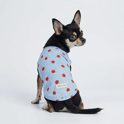 Fitwarm 2 Pack Ice Cream & Cherry UPF 50+ UV Sun Protection Dog Shirt, Lightweight Cooling Vest, Quick Dry Summer Clothes for Small Dogs Girl, Pet Outfit, Pink, Light Sky Blue, Large