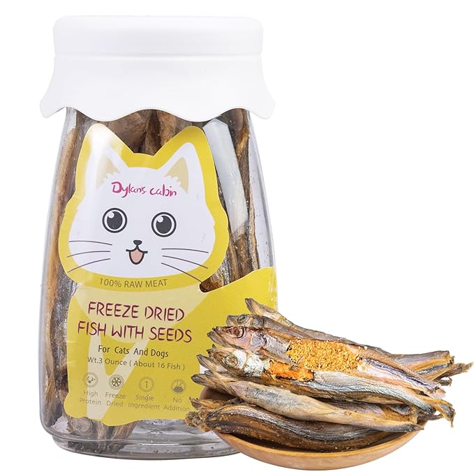 Dylan's cabin Freeze Dried Capelin Fish - Single Ingredient Cat and Dog Treats Natural Animal Protein Healthy Tasty Snacks for Training (85g)