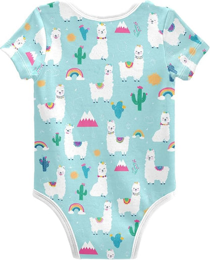 Bright Emotions Raccoons Baby Short Sleeve Bodysuits Romper Unisex Infant Outfit Wrapping Clothes for Boy Girl kids 3M