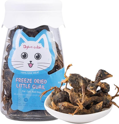 Dylan's cabin Freeze Dried Little Quail - Single Ingredient Cat and Dog Treats Natural Animal Protein Healthy Tasty Snacks for Training (85g)
