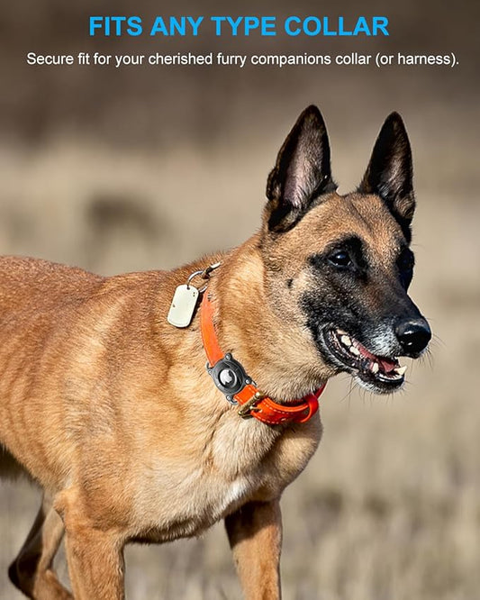 2 Pack Airtag Dog Collar Holder | Airtag Dog Collar Waterproof - Airtag Holder for Dog Collar - Dog Airtag Holder with Removable Metal Loop, Light Weight fit Width3cm/ Thick4.5mm Air Tag Collar, Black