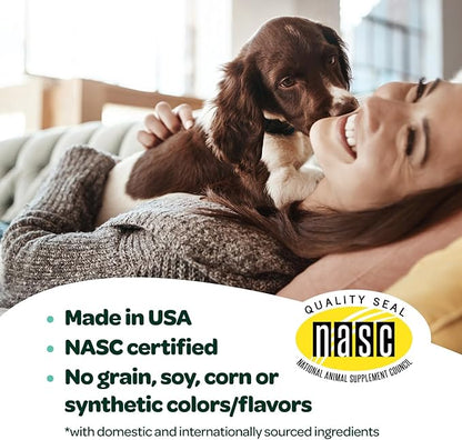 Dog Allergy Chews with Probiotics | Seasonal Allergy Chews for Dogs with Wild Alaskan Salmon Oil & Colostrum | Environmental Dog Allergy Support | NASC Certified & Made in The USA | 60 Chews