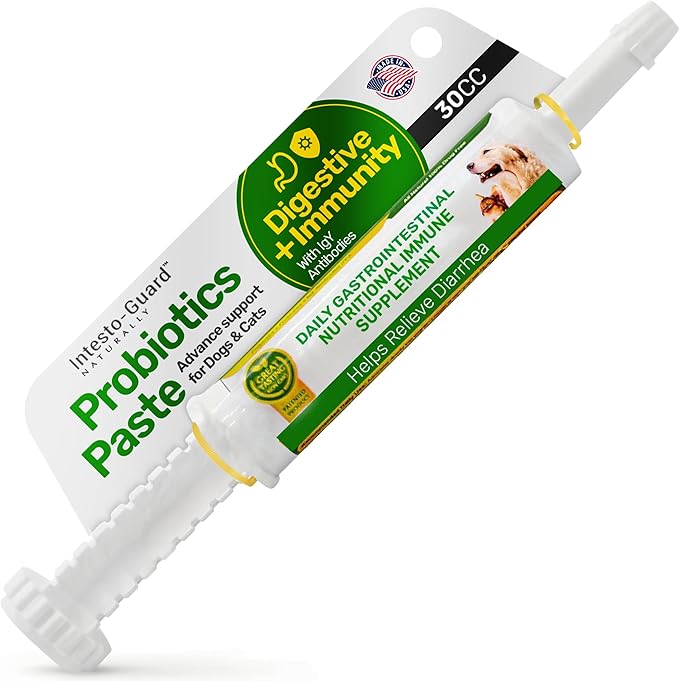 Probiotics Paste for Dogs Prebiotic for Canine, Gut Support, & Immune Boost, All Natural with 1 Billion per ML Includes (MOS)+ Beta Glucans + D-Mannose, No Animal by-Products - 30ML Single Tube