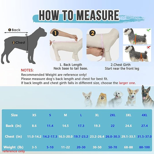 Lukovee Recovery Suit for Dogs, Zipper On Recovery Suit for Female Male Dog, Onesie Abdominal Wounds Cone E-Collar Alternative Prevent Licking Spay Recovery Suit (M,GY)