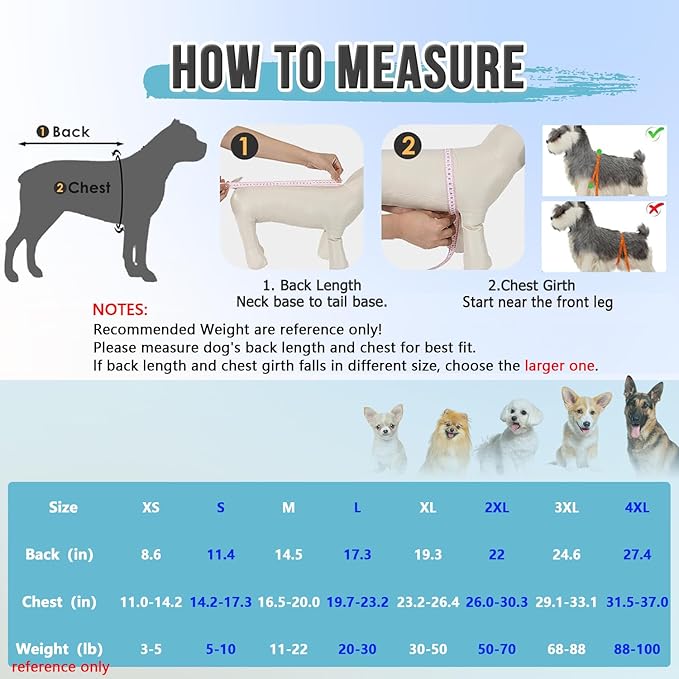 Lukovee Recovery Suit for Dogs, Zipper On Recovery Suit for Female Male Dog, Onesie Abdominal Wounds Cone E-Collar Alternative Prevent Licking Spay Recovery Suit (XS, 2PI)