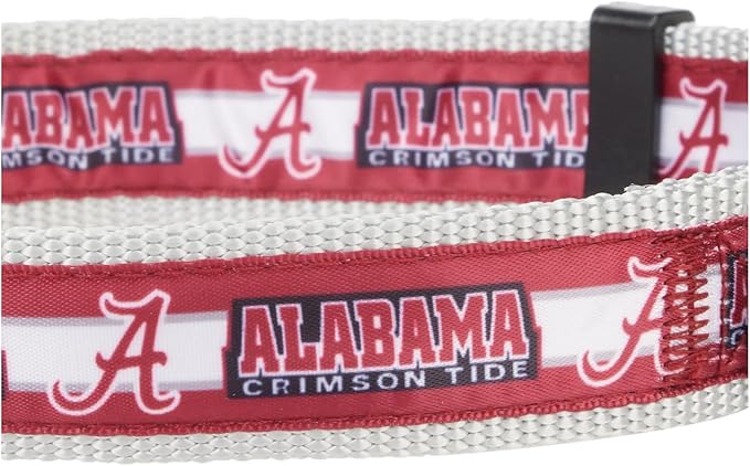 Pets First Collegiate PET Collar New Version Alabama Crimson Tide Dog Collar, Size Large. Best Sports Team Color for Dogs & Cats. A Shiny & Colorful Dog & Cat Collar Licensed by The NCAA