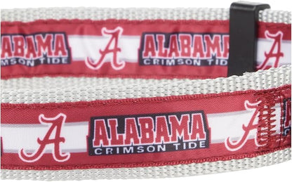 Pets First Collegiate PET Collar New Version Alabama Crimson Tide Dog Collar, Size Large. Best Sports Team Color for Dogs & Cats. A Shiny & Colorful Dog & Cat Collar Licensed by The NCAA