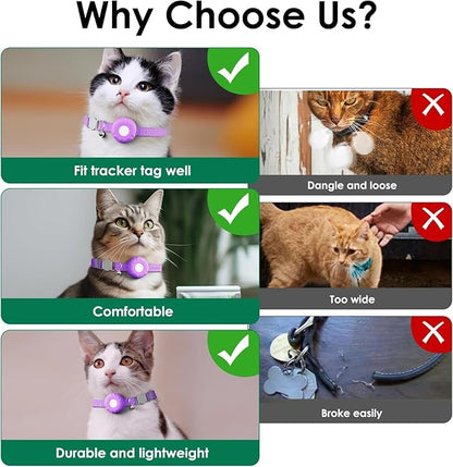 Cat Tracker,Mini GPS Tracker for Cats,No Monthly Fee Smart Pet Activity Tracker,Compatible with Apple Find My(iOS Only),Anti-Lost Finder Tag for Vehicles,Pets,Kids,Items(Purple)