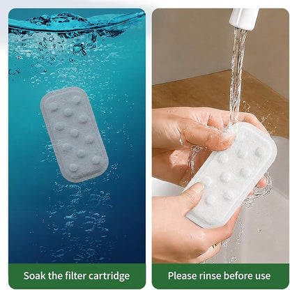Cat Water Fountain 16 Pack Replacement Filters/Sponges (8+8) -Compatible with Apauk-APFSS-3201 Stainless Steel Cat Water Fountain
