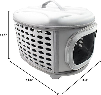 Pet Life ® Circular Shelled Military-Grade Lightweight Collapsable Travel Airline Approved Cat and Dog Carrier or Pet Kennel with Shoulder Straps