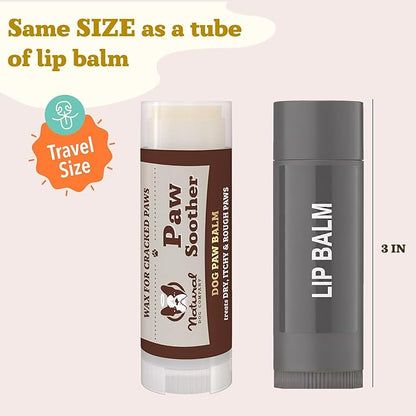 Natural Dog Company Paw Soother Balm & Wax - Dog Paw Balm & Moisturizer for Dry, Cracked Paw Pads, Helps Moisturize & Condition Winter-Worn Paws, Coconut Oil & Calendula, Daily Paw Care, 0.15 oz Stick