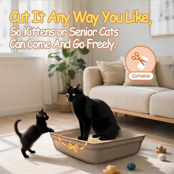 Disposable Litter Boxes for Cats Leak-Proof: 32-Pack Odor Control Sustainable Large Kitty Tray for Travel/Indoor Use