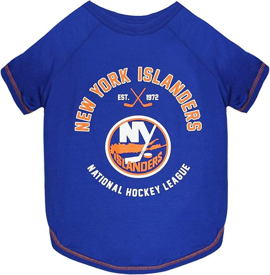 NHL New York Islanders Tee Shirt for Dogs & Cats, Small. - Are You A Hockey Fan? Let Your Pet Be An NHL Fan Too!