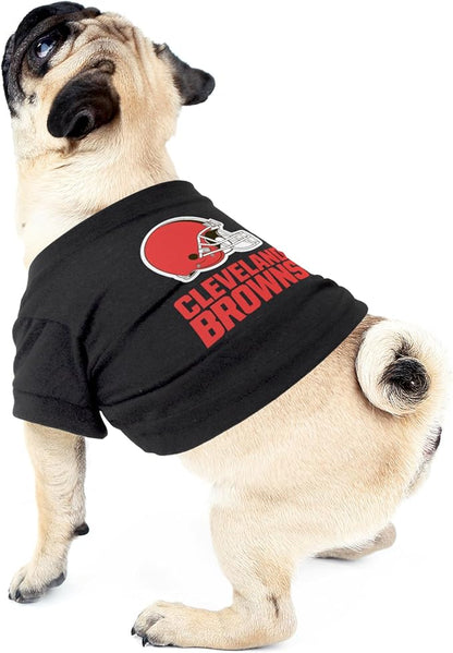 Littlearth NFL Cleveland Browns Pet T-Shirt, Team Color, Large